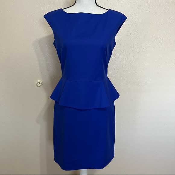 French Connection Dresses & Skirts - French Connection Women’s Blue Peplum Sleeveless Sheath Mini Dress Size 8